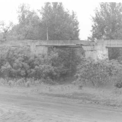 Photograph of the ruins of the Grand Trunk Railway in Depot Harbour