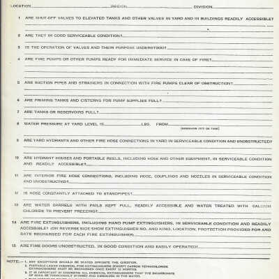 Canadian National: Quarterly Report of Inspection of Fire Protective Apparatus