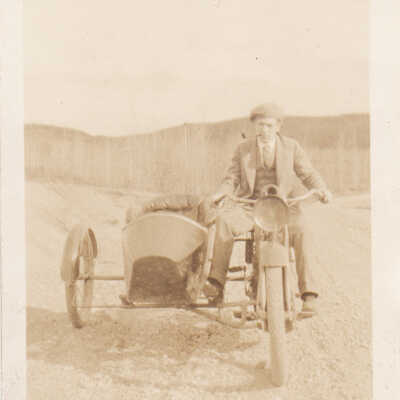Photograph- Man on Motorcycle