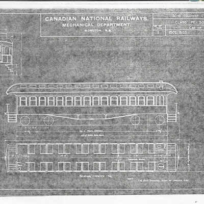 Set of Canadian National Rolling Stock Blueprints for Colonist Cars (Set of 2)