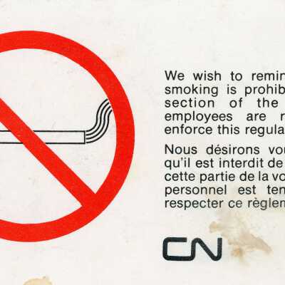 Photographic Reference, Canadian National Railways, No Smoking.