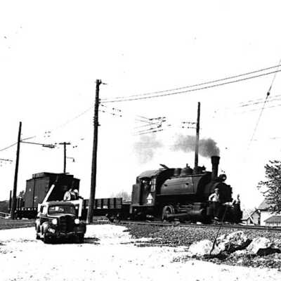 Photograph, INCO Loco #030 & Work Train.