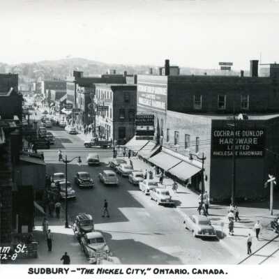 Photograph, Postcard, Durham Street, Sudbury, Ontario.