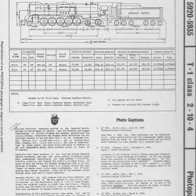 Photograph, CPR T-1 Class Locomotive Diagram 2-10-4.