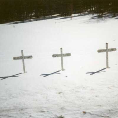 Photograph, Grave Markers at Hornepayne, Train Derailment.