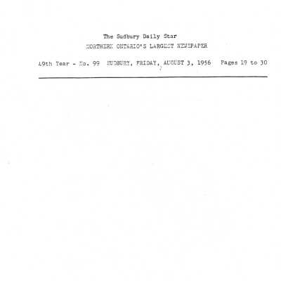 Document, Sudbury Daily Star History of Capreol.