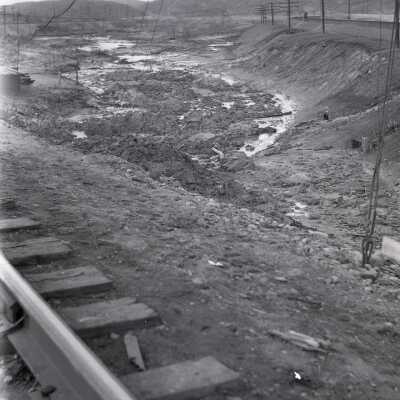 Photograph, View from downstream from Diamond Crossing, Copper Cliff, Ontario.