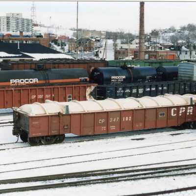 Photograph, CPR Roundhouse, North Side, December 1991.
