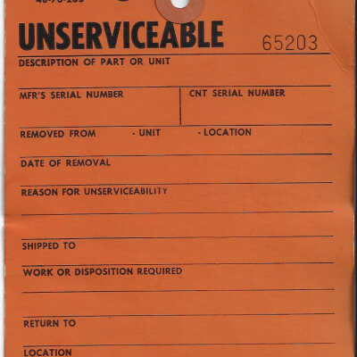 Canadian National: Unserviceable Tag