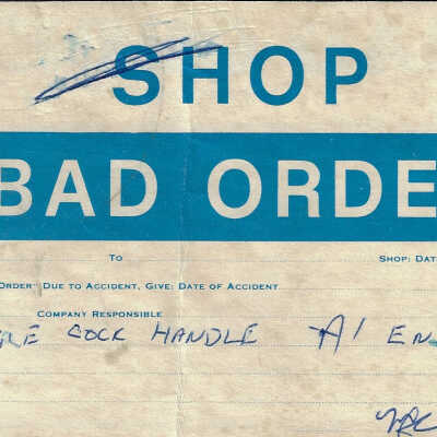 Canadian National: Shop Bad Order Form (Filled Out)