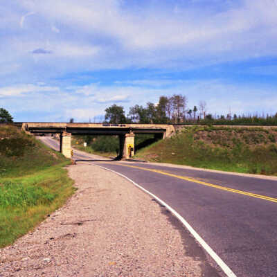 Photograph, CN overpass Highway 17 West Northern Ontario, August 1988.