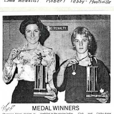 Document, 1976 Northern Ontario Sectionals Gold Medalist Wendy Farquharson, Capreol, Gold Medalist Robert Tebby, Huntsville.