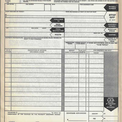 Canadian National: Memorandum to Bill of Lading
