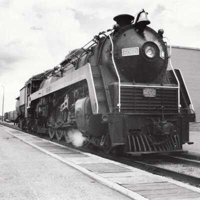 Photograph, CNR Locomotive 6060; visiting Capreol on way to western Canada