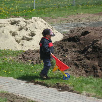 Photograph, Volunteer Jack Jones, Garden of Life, Construction.