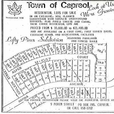 Document, Town of Capreol Aspen, Coulson, Hanna Lots.