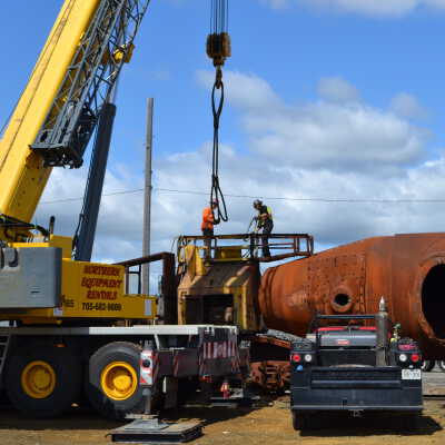 Photograph, NORMHC, Hot Metal Car move from INCO to Prescott Park.