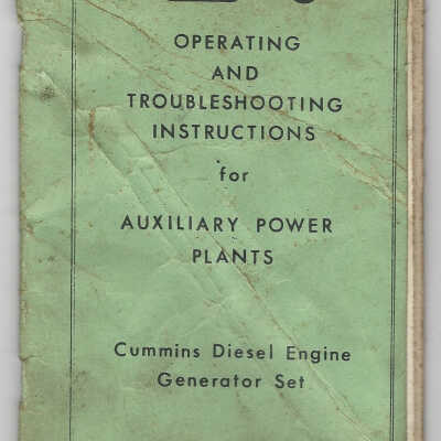CN Operating and Troubleshooting Instructions for Auxiliary Power Plants
Cummins Diesel Engine Generator Set
Diesel Units 3150-3155 and 15300 series