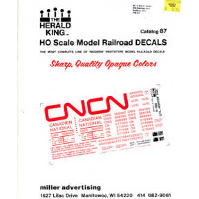 Catalog, HO Scale Model Railroad Decals, Catalog 87
