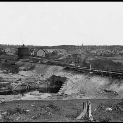 Photograph, Sudbury, Juncton Creek, CPR and Elgin Street