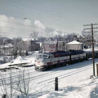 Photograph - Canadian Pacific train passing through a residential area