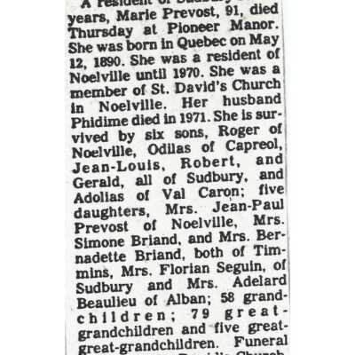 Document, Obituary, Marie Prevost.