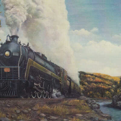Photograph, Drawing, CNR 6060 Locomotive.