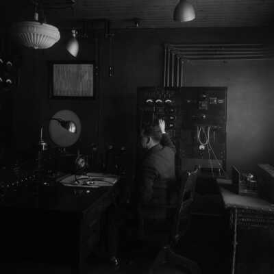 Photograph, Canadian National Railways (CNR) Radio operating room.