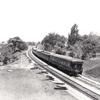 Photograph: "CNR Train Leaving Paris, ON."