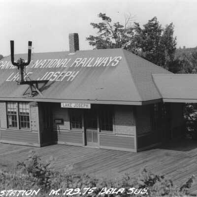 Photograph, CNR Station at Lake Joseph, Ontario.