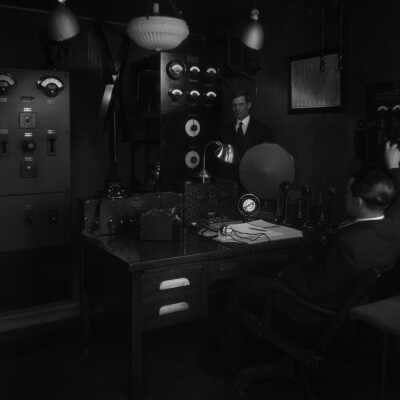 Photograph, Canadian National Railways (CNR) Radio operating room. 33444.