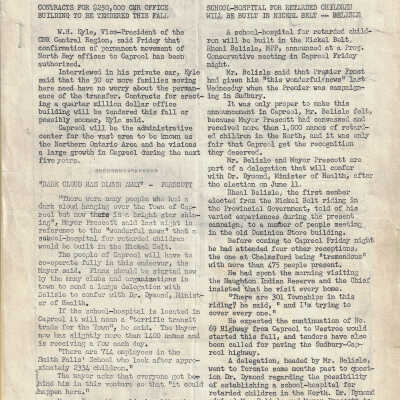The Capreol and Valley Express: Vol 1 (9) June 9th, 1959