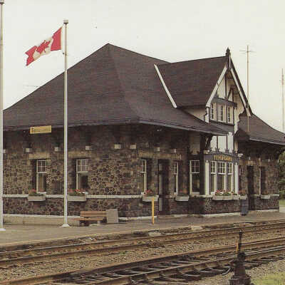 Ontario Northland Railway Postcard showing the Temagami Train Station