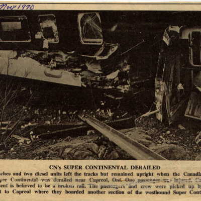 Newspaper Article - CN's Super Continental Derailed