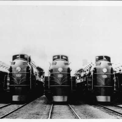 A Line of Canadian National Diesel Locomotives