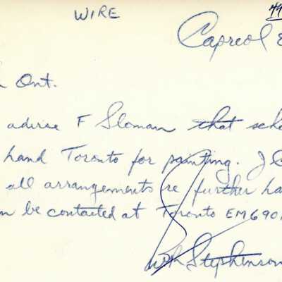 Document, Wire to Inform Sloman about school car.