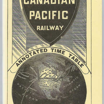 Facsimile - Canadian Pacific Railway Annotated Time Table
