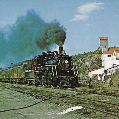Ontario Northland Railway Postcard Showing the Centennial Train on an excursion service between Cobalt and Haileybury in 1967