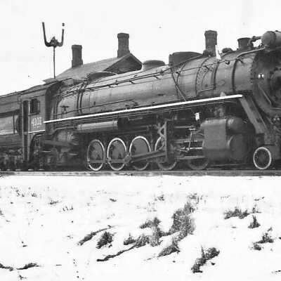 Photograph, CNR Steam Engine 4101, Scarboro CNR Station, Scarborough, Ontario.