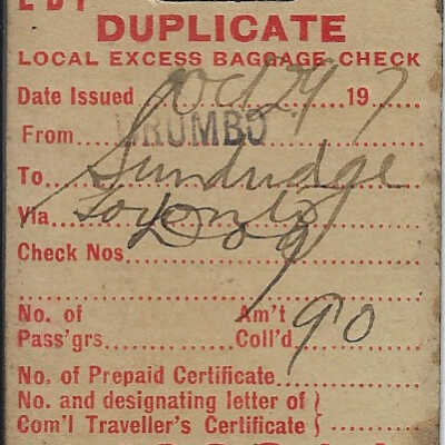 Grand Trunk Railway System: Local Excess Baggage Check Ticket
