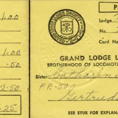 Grand Lodge Ladies Society of the Brotherhood of Locomotive Firemen & Enginemen Payment Receipt for Dues, Catherine Deavy, 1971