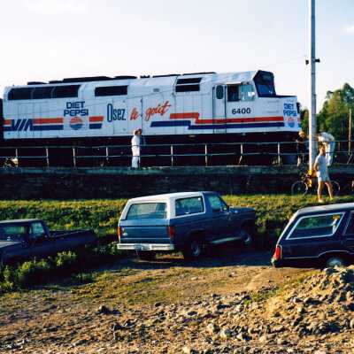 Photograph, VIA Rail "Diet Pepsi" 6400 Locomotive.