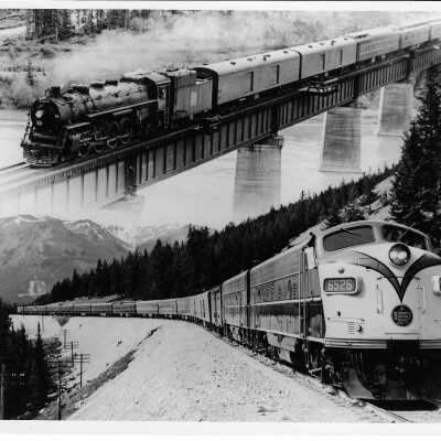 Collage Showing Canadian National’s Transition from Steam to Diesel