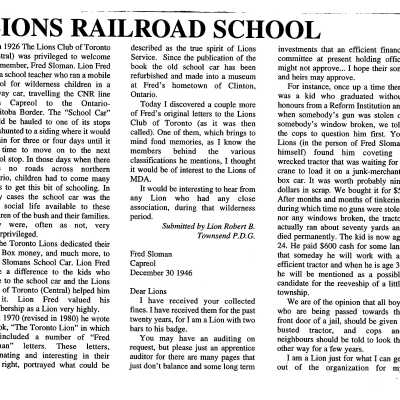 Lions Railroad School