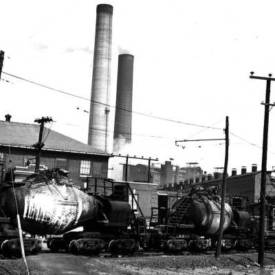 Photograph, INCO Loco #109 & HM Cars.