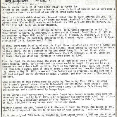 Article, "Remember When!", The Valley Inquirer, 1970