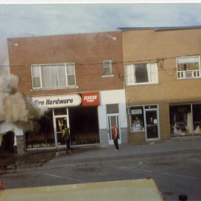 Photograph, Capreol Hardware Store Fire, May 2nd 1986.