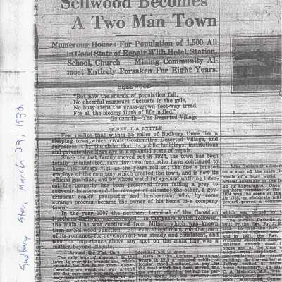 Document- "Once Busy Center of Sellwood Becomes a Two Man Town"