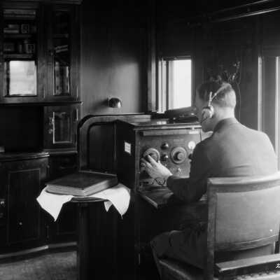 Photograph, Radio equipment, Fort George, Canadian National Railways (CNR) Car.