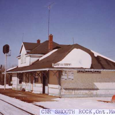 Photograph, CNR Station at Smooth Rock, Ontario, March 18th 1974.
